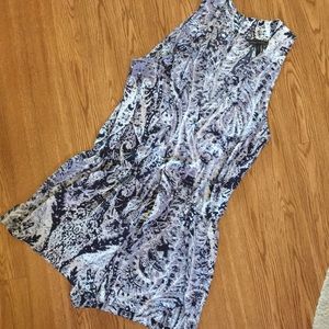 BCBGMaxAzria Thalia Blue Patterned Romper Size M